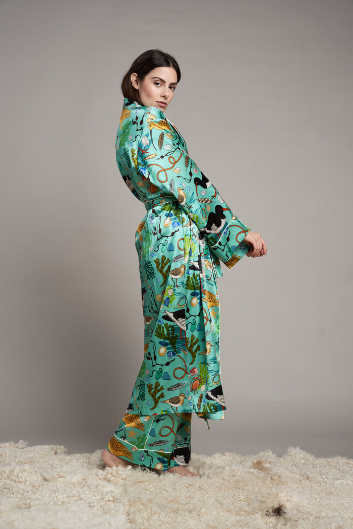 Vestaglia in seta Sea Birds Karen Mabon | M11 Shop