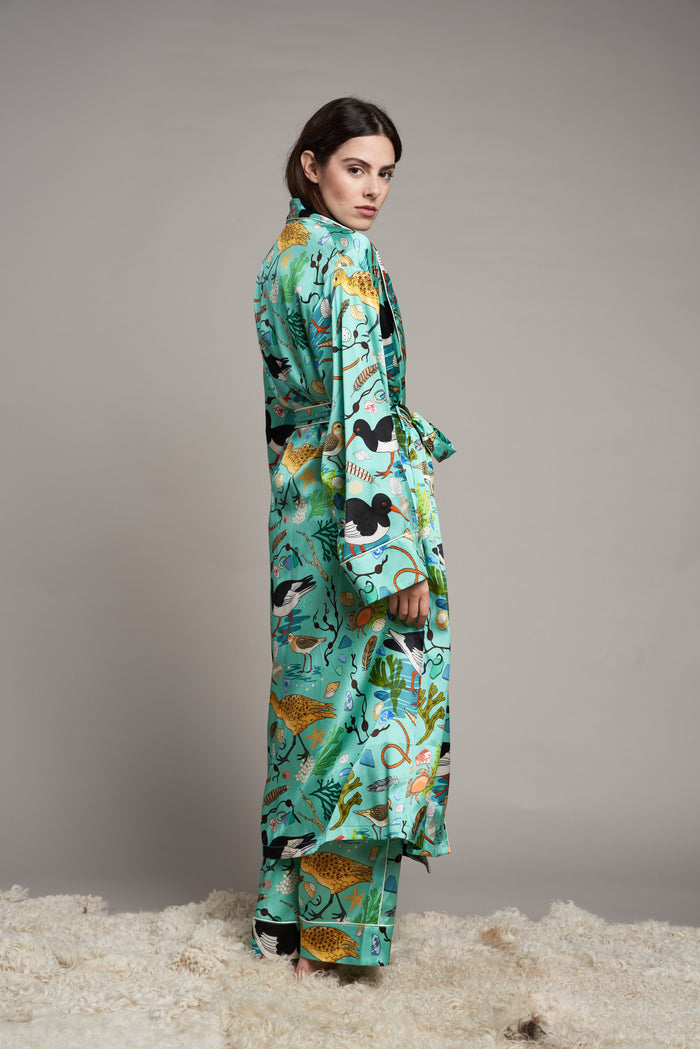 Vestaglia in seta Sea Birds Karen Mabon | M11 Shop