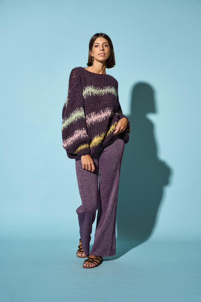 Pantaloni in viscosa lurex LEs Tricot d'O - Pantaloni Donna | M11 Shop