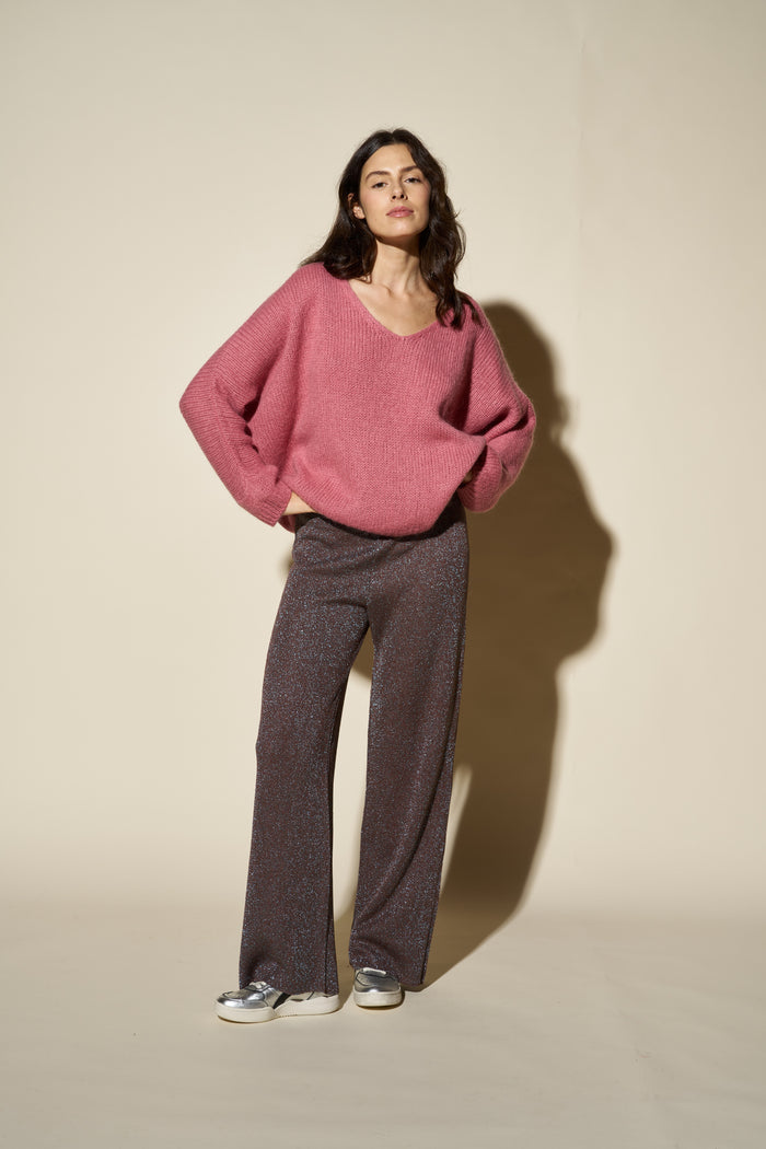 Pantaloni in viscosa lurex LEs Tricot d'O - Pantaloni Donna | M11 Shop