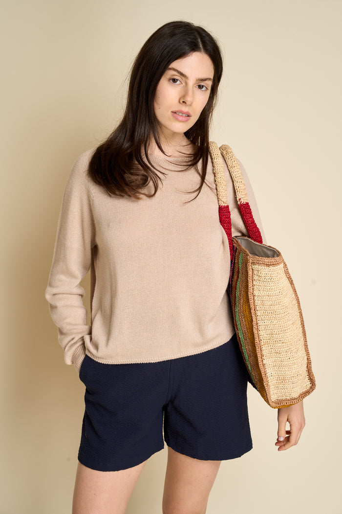 Pullover da donna misto cotone cashmire Merz b. Schwanen - Maglieria Donna | M11 Shop