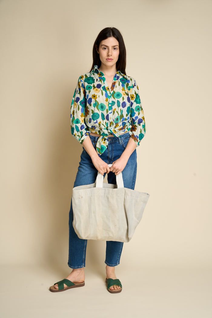 Borsa a mano in cotone riciclato Puebco - Borse e Pelletteria | M11 Shop
