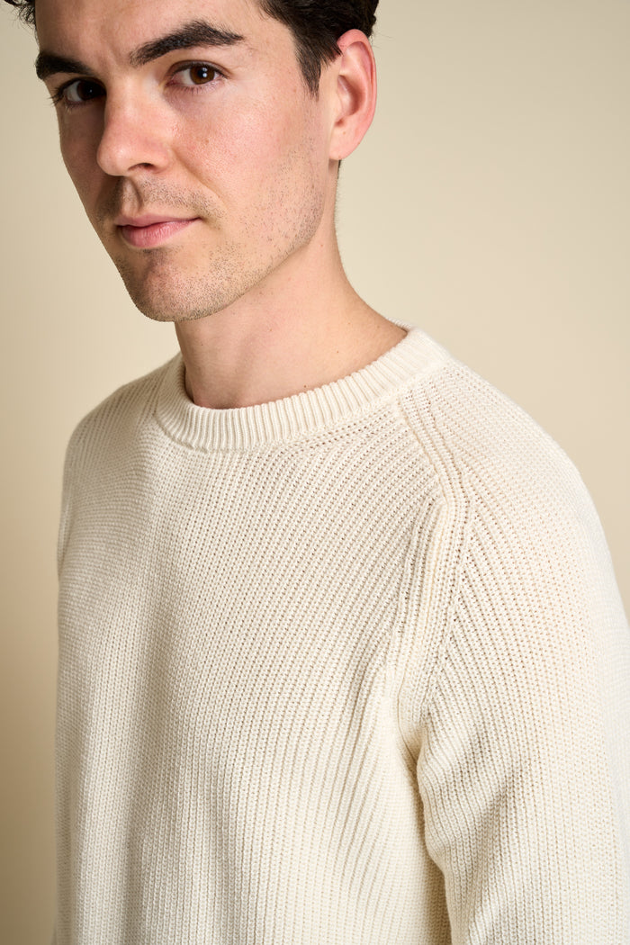Maglione in maglia a coste, cotone biologico Merz b. Schwanen - Maglieria Uomo | M11 Shop