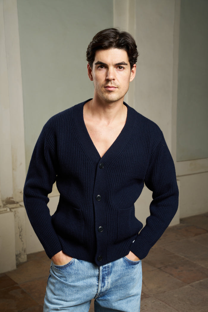 Cardigan in lana merino misto cashmere Merz b. Schwanen - Maglieria Uomo | M11 Shop