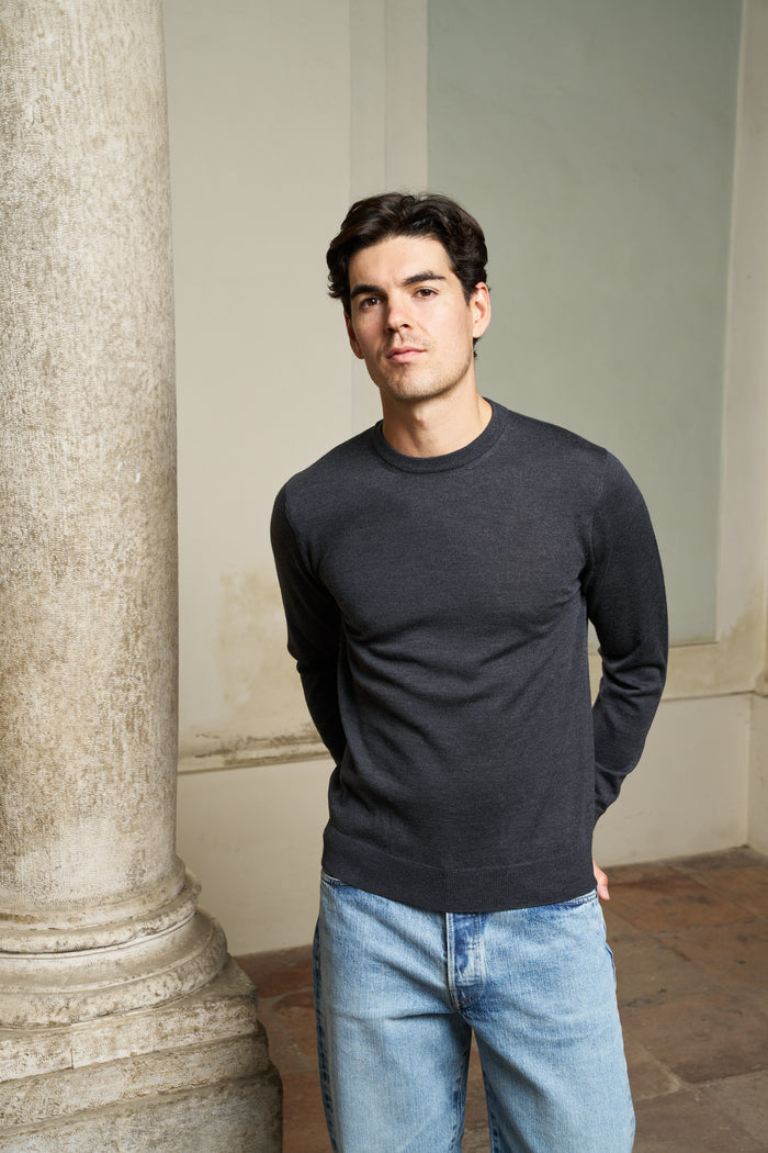 Maglia girocollo 100% lana merino Masq - Maglieria Uomo | M11 Shop