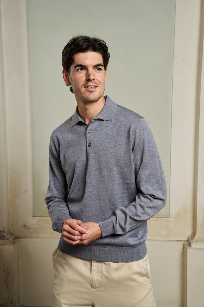 Polo con bottini 100% lana merino Masq - Maglieria Uomo | M11 Shop