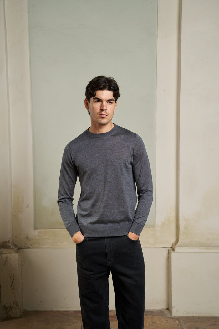 Maglia girocollo lana e seta Masq - Maglieria Uomo | M11 Shop