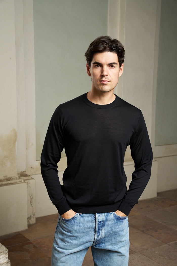 Maglia girocollo lana e seta Masq - Maglieria Uomo | M11 Shop