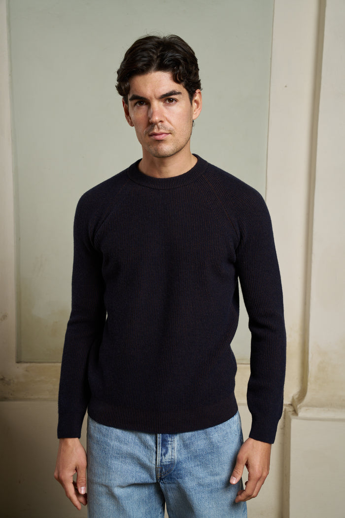 Maglia girocollo a coste lana Masq - Maglieria Uomo | M11 Shop