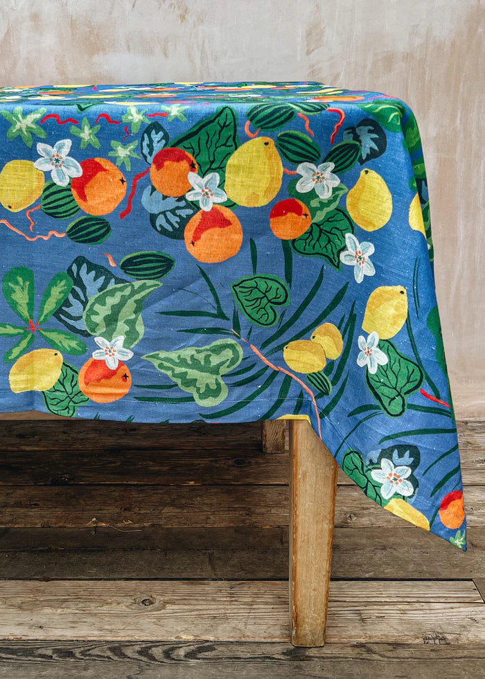 Tovaglia in lino con arance e limoni 3 x 1,5 m Avenida Home - Tovaglie da Tavola | M11 Shop