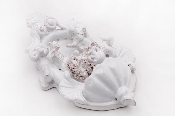 Stoup With Underwater Crib In White Ceramic H 16 XL 10 Cm Enza Fasano - All the products | M11 Shop