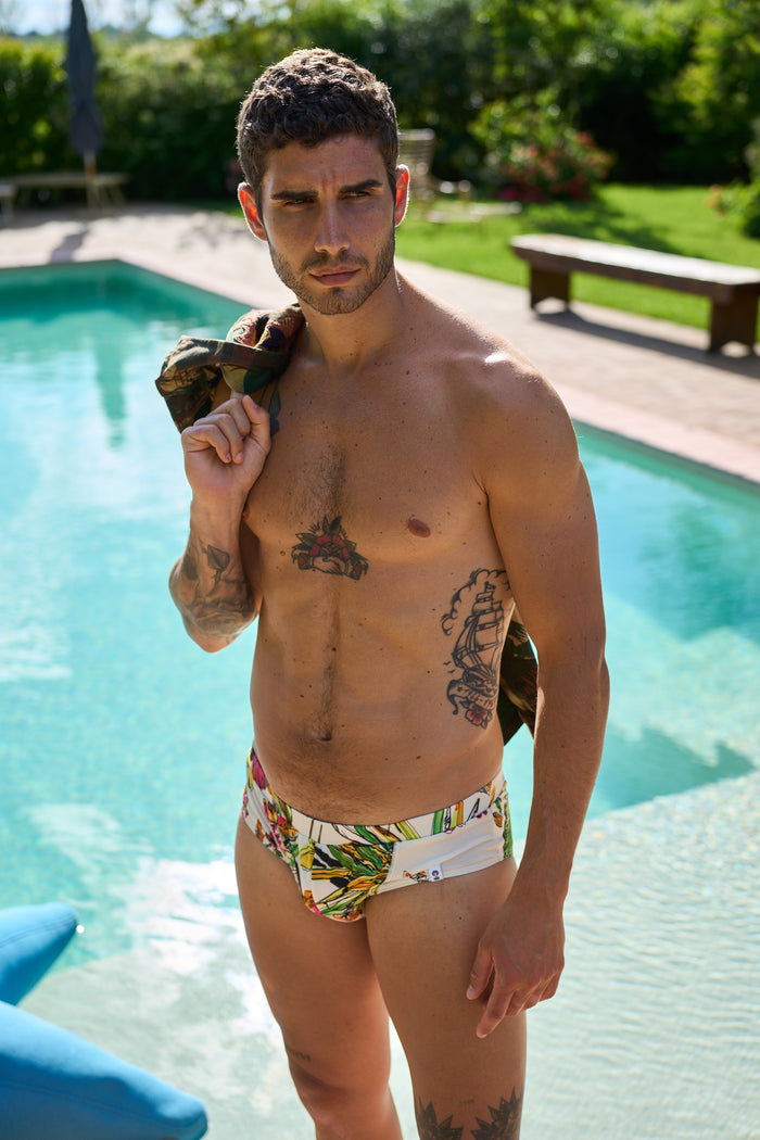 Slip vita bassa in lycra stampata M11Shop - Costumi da Bagno Uomo | M11 Shop