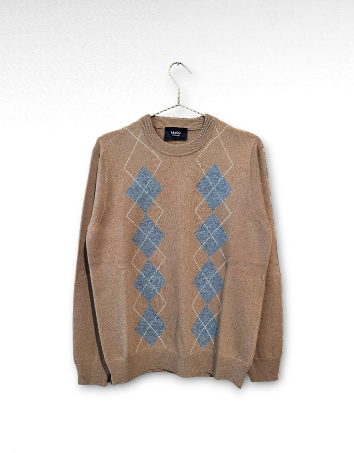 Maglione a girocollo Losanghe 100% lana Masq - Maglieria Uomo | M11 Shop