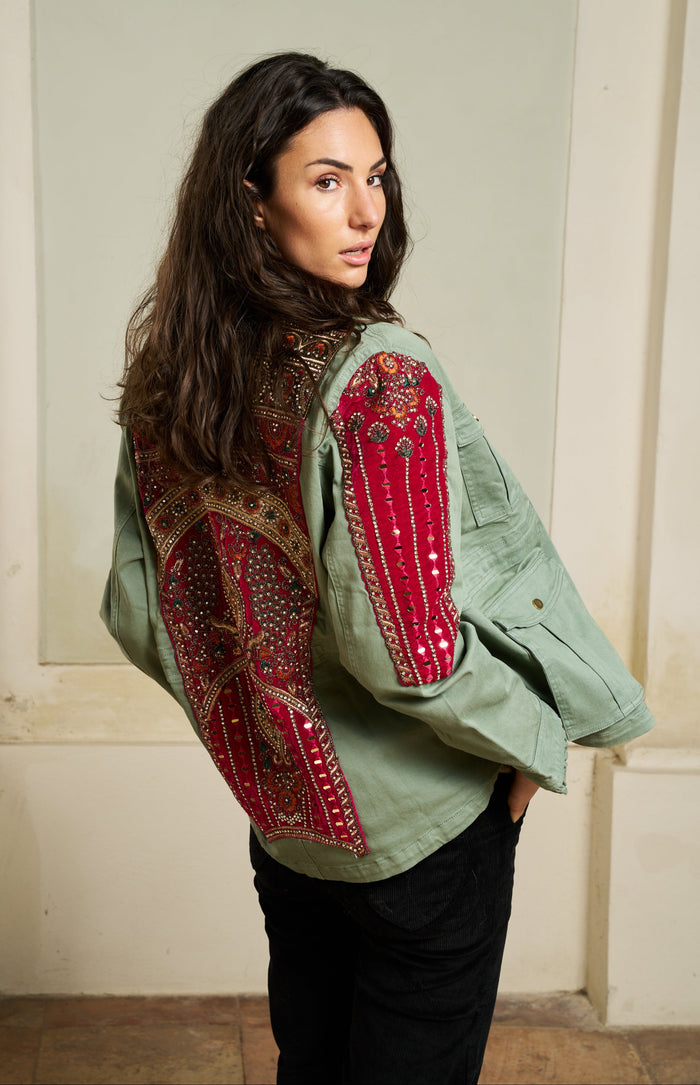 Ilyoucha embroidered denim jacket - Women's Jackets | M11 Shop