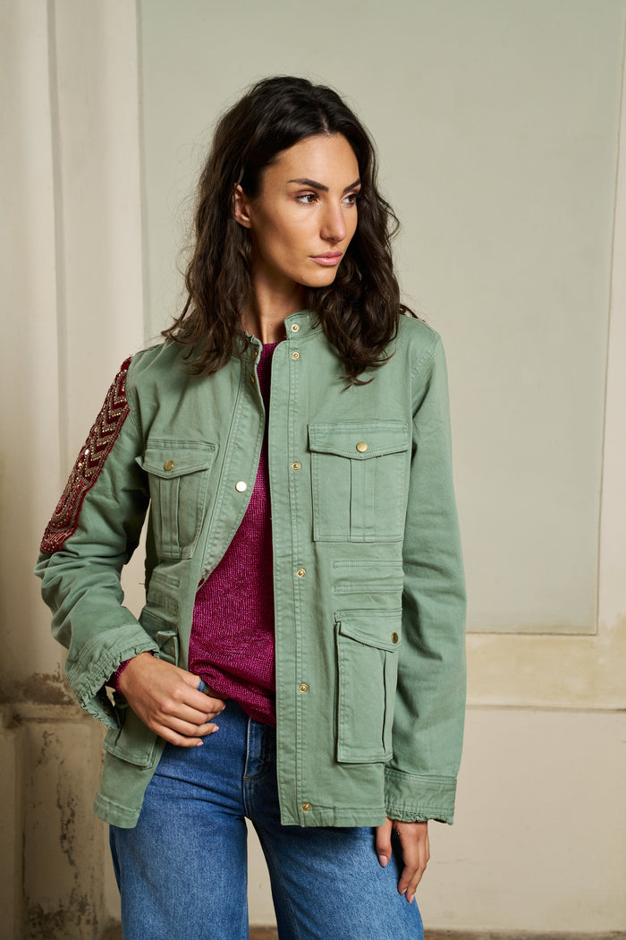 Ilyoucha embroidered denim jacket - Women's Jackets | M11 Shop