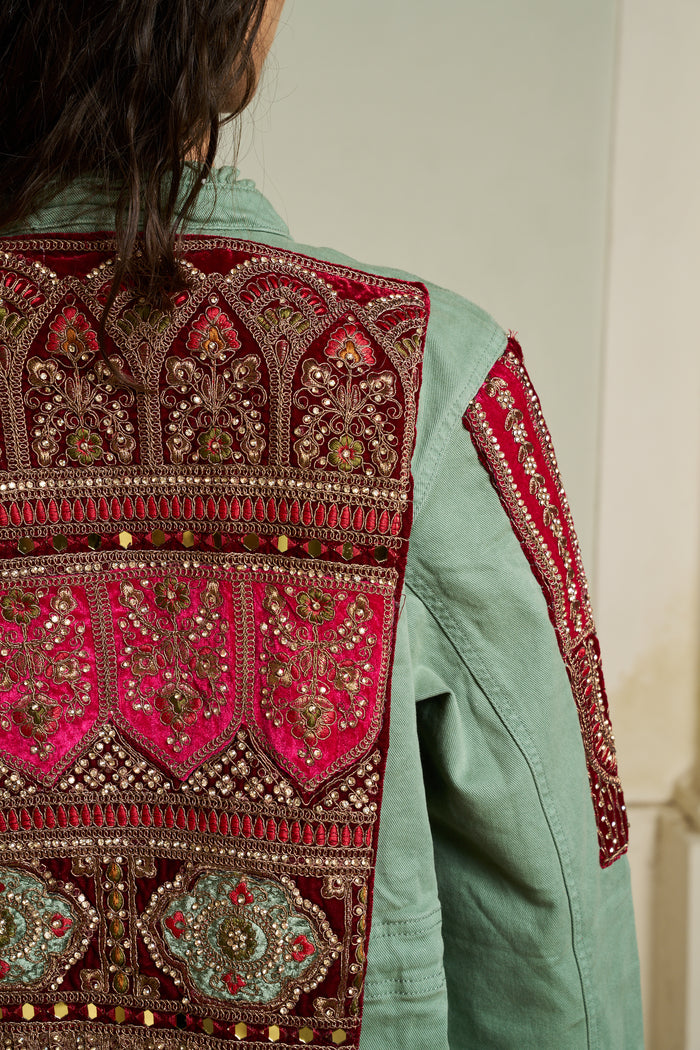Ilyoucha embroidered denim jacket | M11 Shop