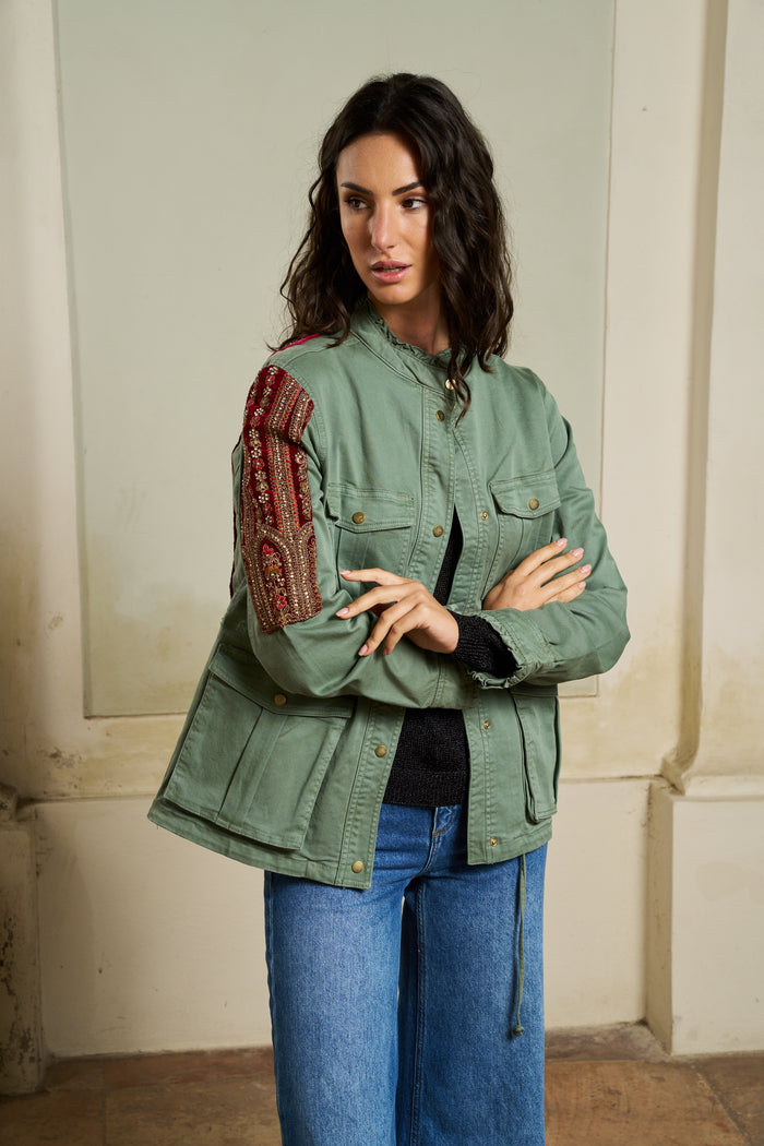 Ilyoucha embroidered denim jacket | M11 Shop