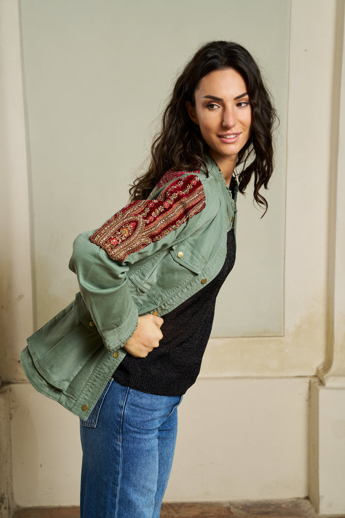Ilyoucha embroidered denim jacket - Women's Jackets | M11 Shop