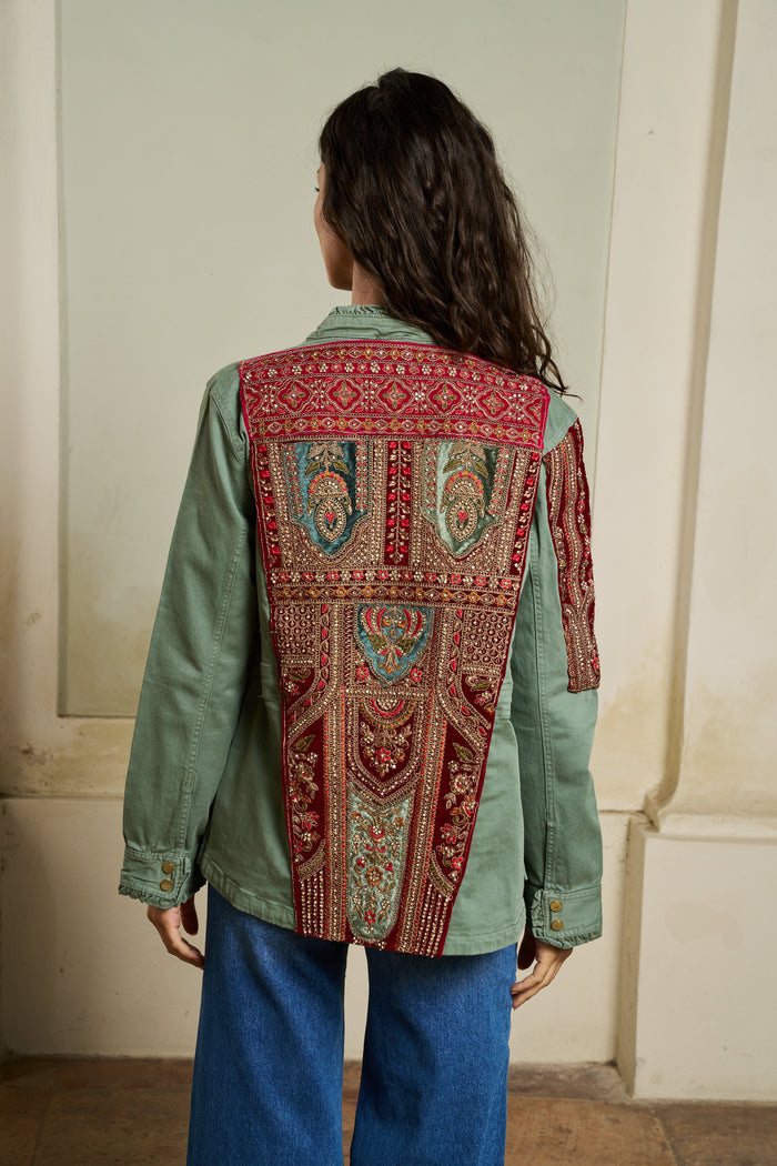 Ilyoucha embroidered denim jacket | M11 Shop