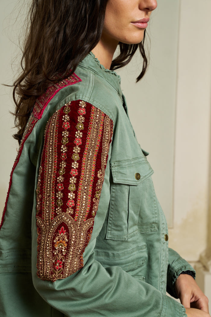 Ilyoucha embroidered denim jacket | M11 Shop