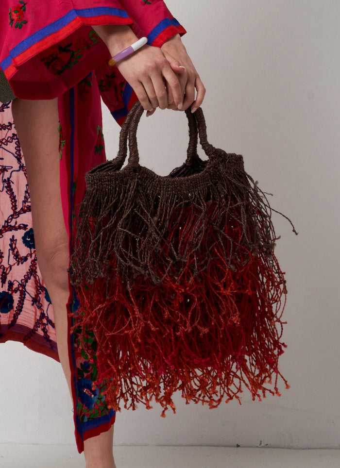 Borsa macrame in juta con frange multicolore Maison Bengal - Nuovi arrivi | M11 Shop