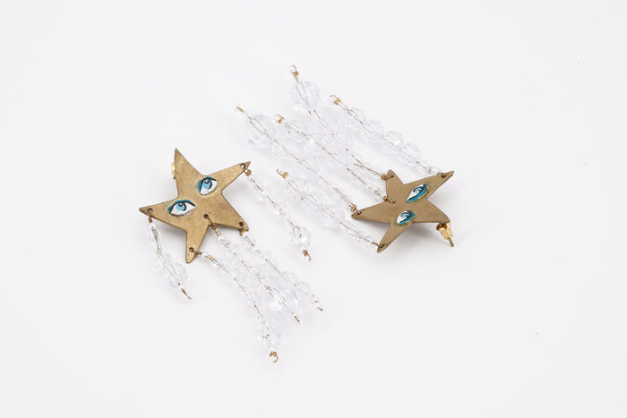 Orecchini Celestial stelle placcate oro con perline Susan Alexandra - Susan Alexandra | M11 Shop