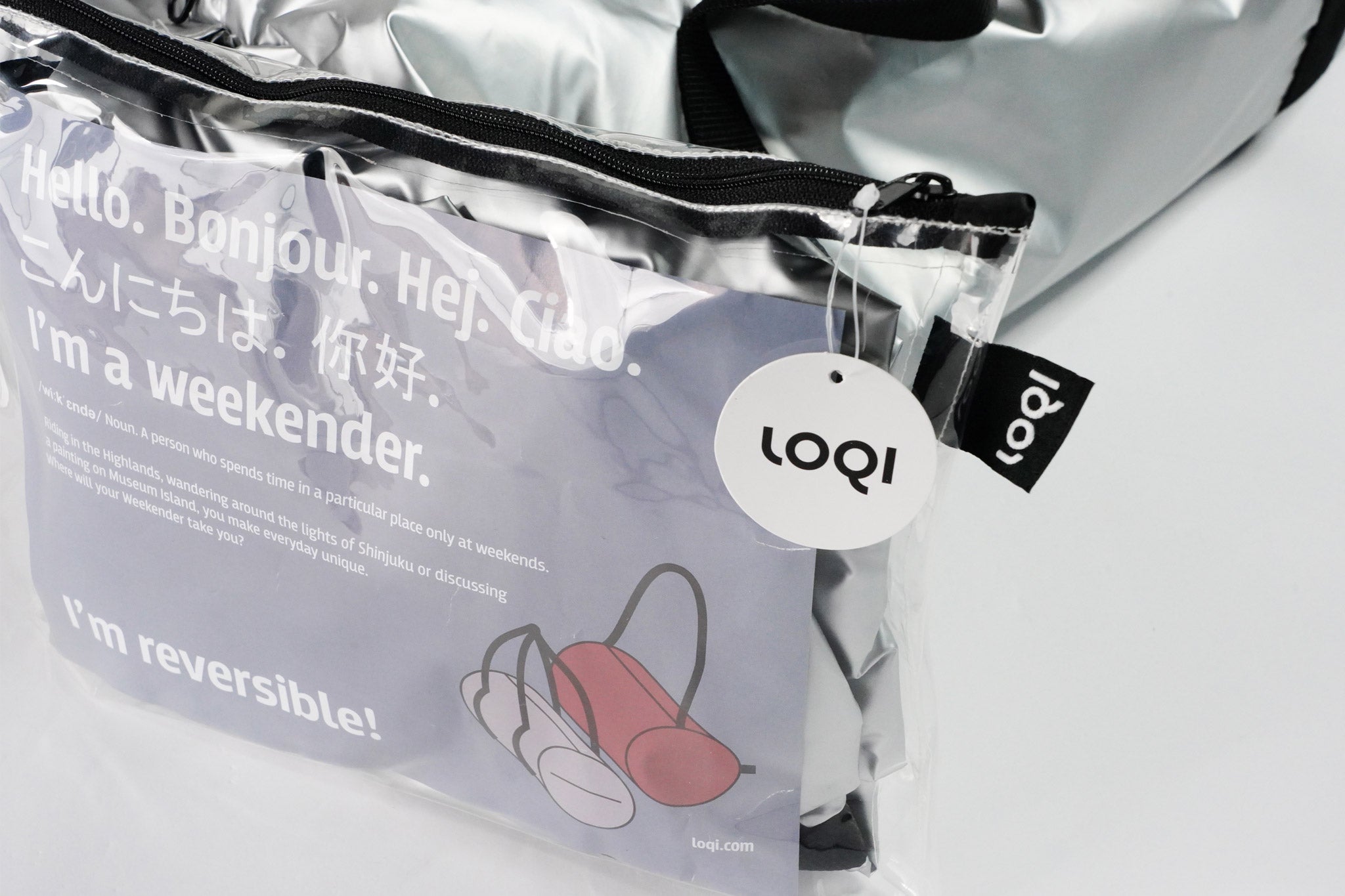 LOQI Metallic Weekender Reversible Bag