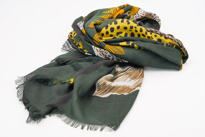 Sciarpa Lily verde 90% modal 10% cashmire Inoui Editions - Sciarpe | M11 Shop