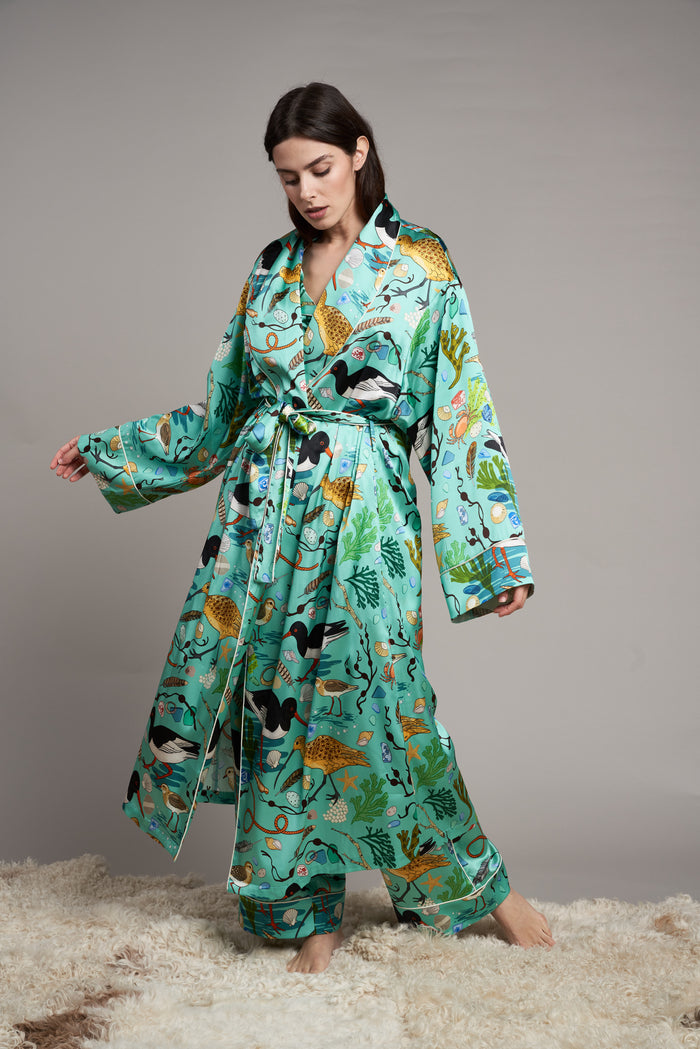 Sea Birds Silk Robe Karen Mabon | M11 Shop