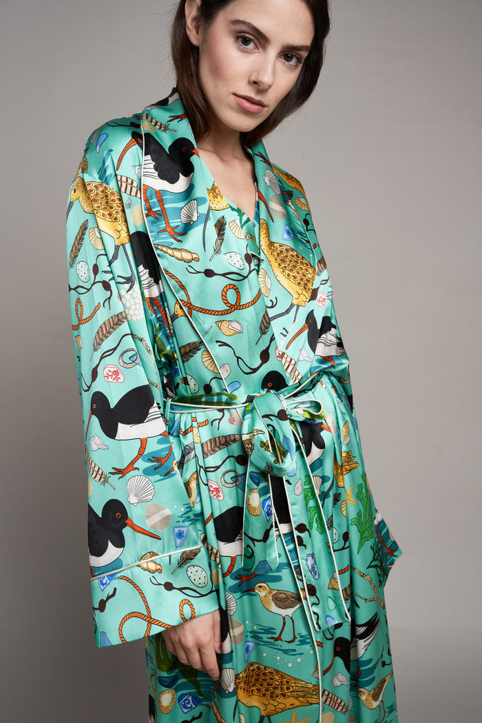 Sea Birds Silk Robe Karen Mabon | M11 Shop