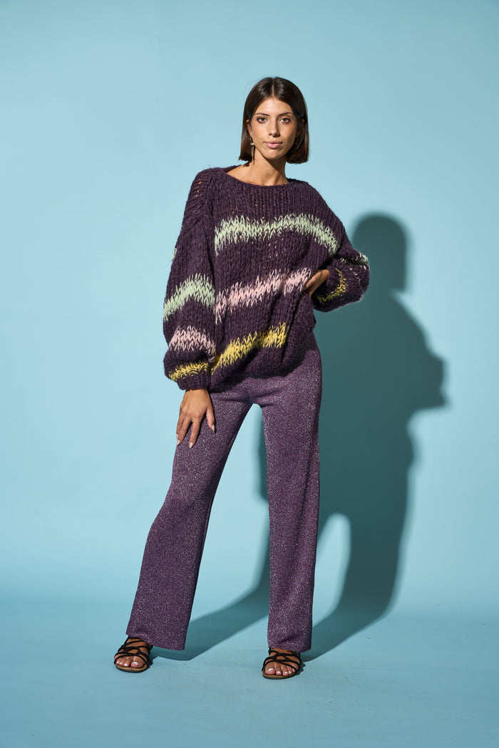 Pantaloni in viscosa lurex LEs Tricot d'O | M11 Shop