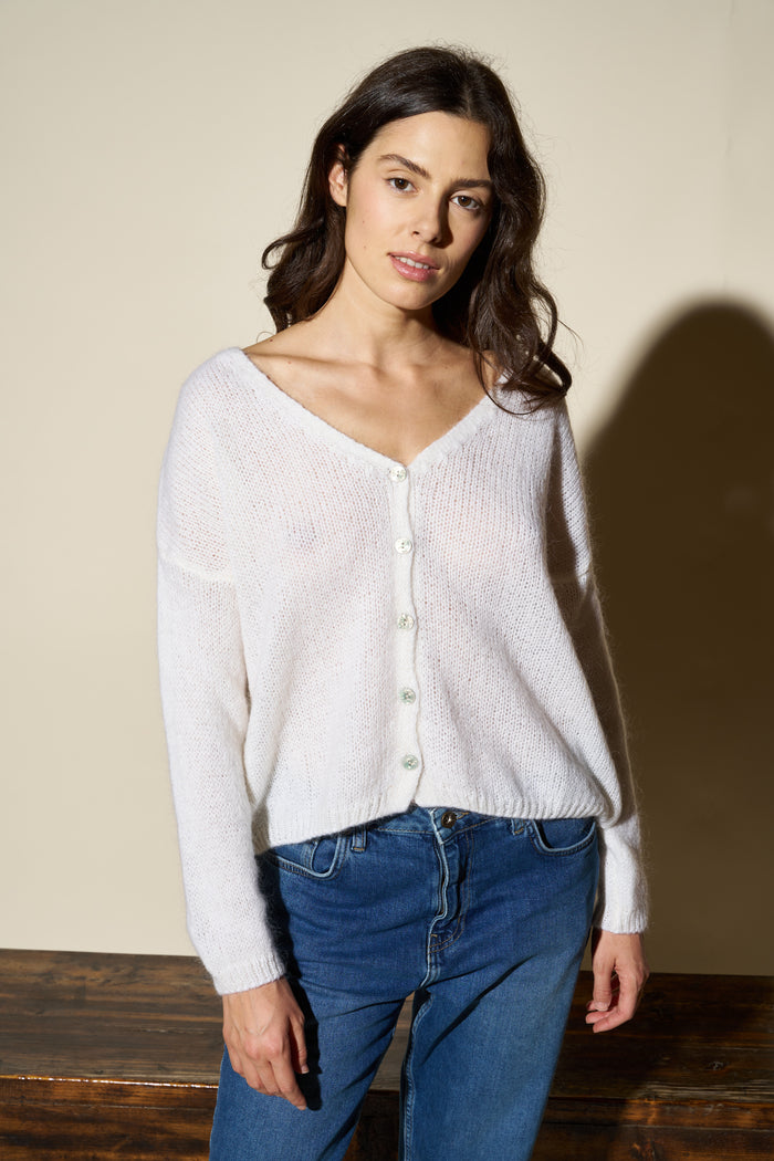 Cardigan Melinda corto con bottoni Colorine | M11 Shop