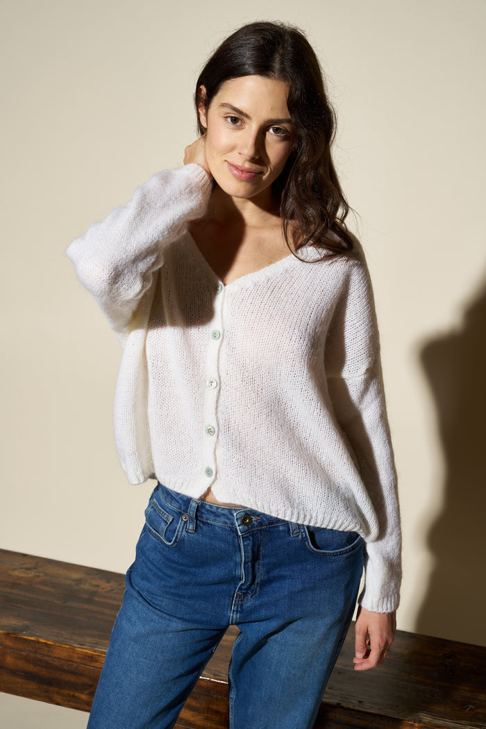 Cardigan Melinda corto con bottoni Colorine | M11 Shop