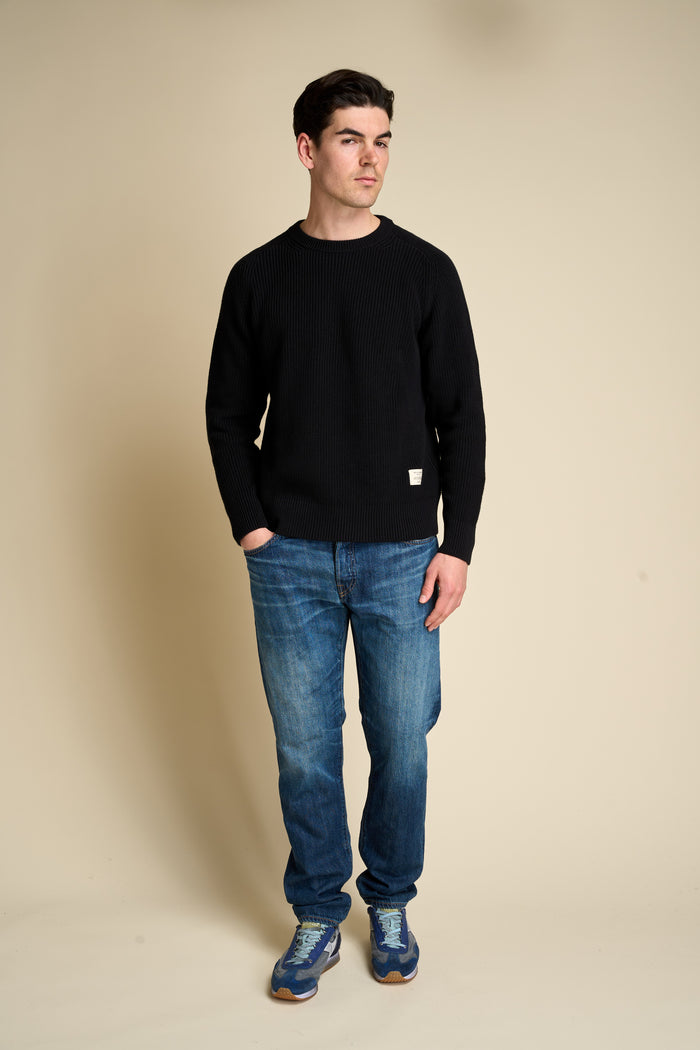 Ribbed knit sweater, organic cotton Merz b. Schwanen | M11 Shop