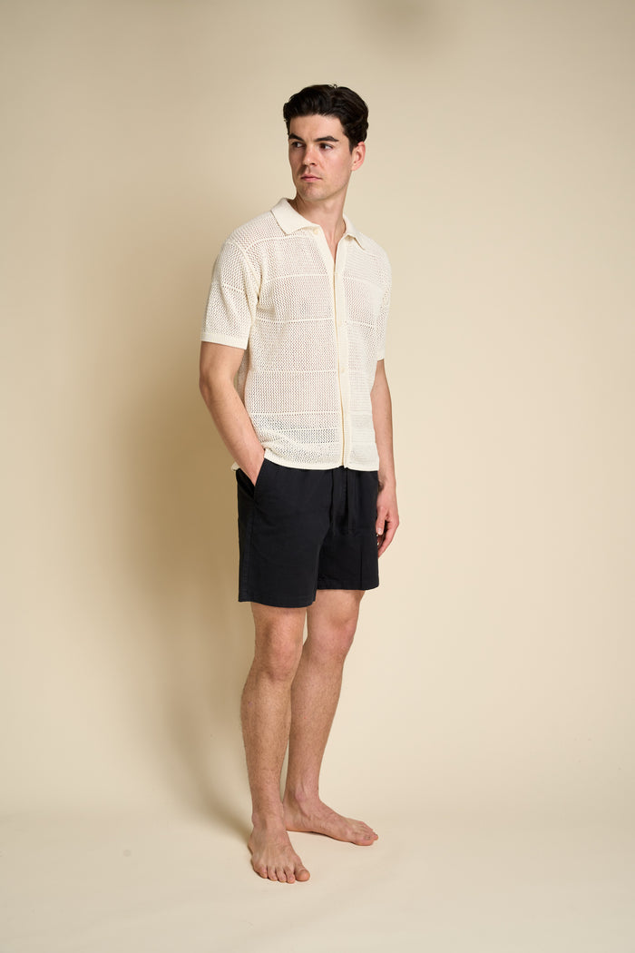 Merz b. short-sleeved knitted shirt Schwanen | M11 Shop
