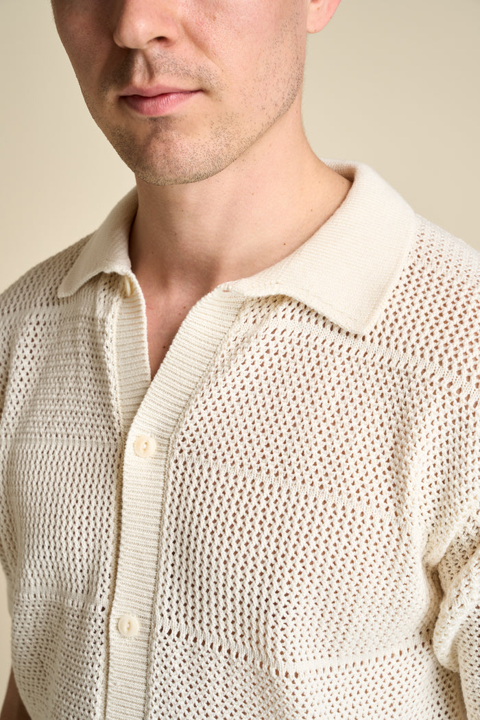 Merz b. short-sleeved knitted shirt Schwanen | M11 Shop