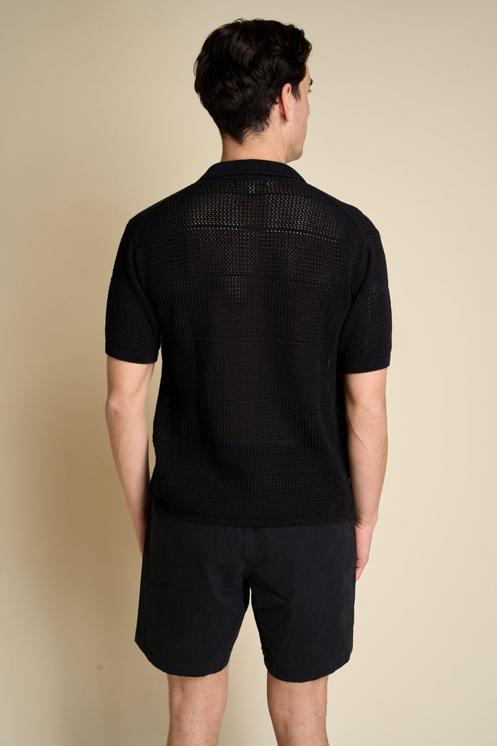 Merz b. short-sleeved knitted shirt Schwanen | M11 Shop