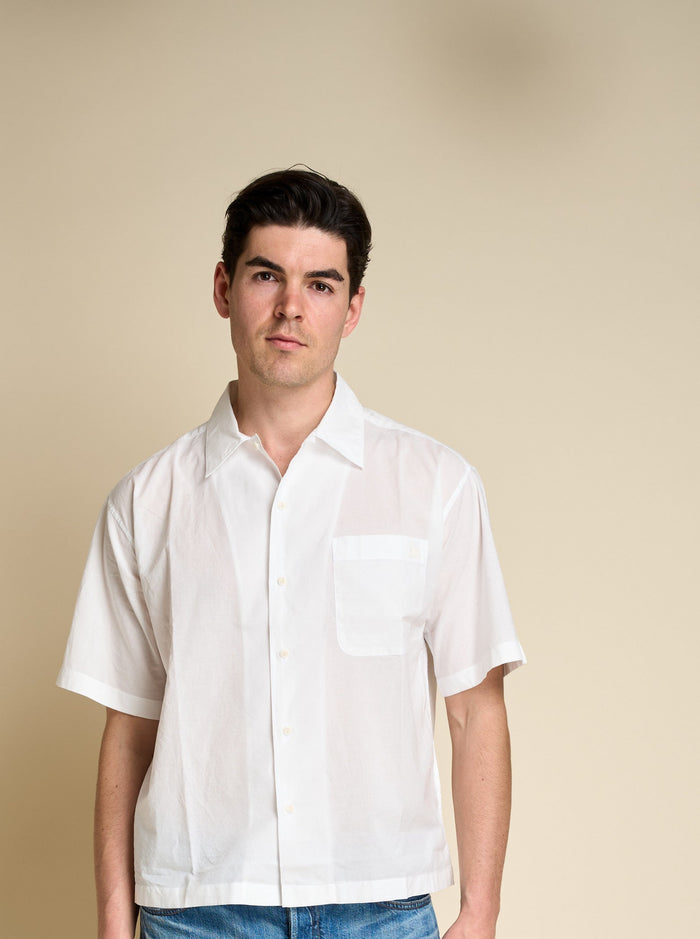 Merz b. organic cotton short-sleeved shirt Schwanen | M11 Shop