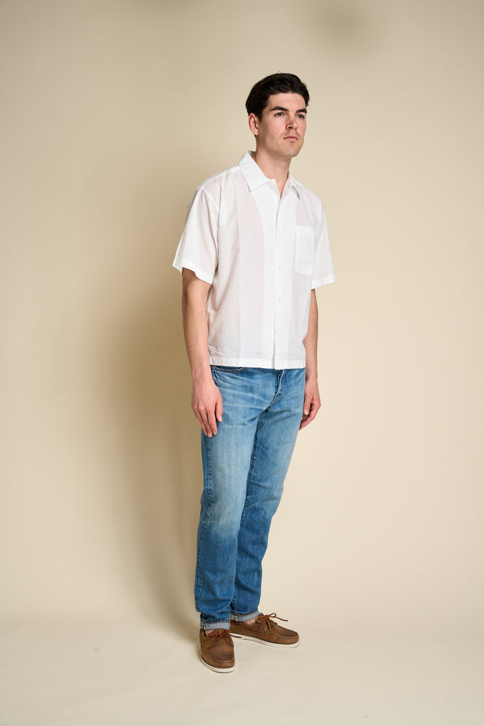 Merz b. organic cotton short-sleeved shirt Schwanen | M11 Shop