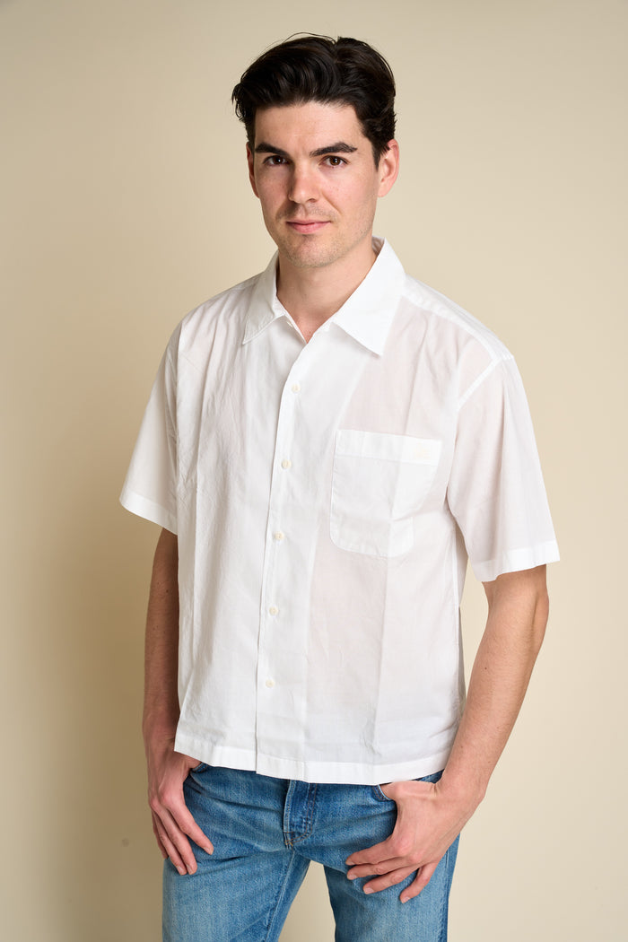 Merz b. organic cotton short-sleeved shirt Schwanen | M11 Shop