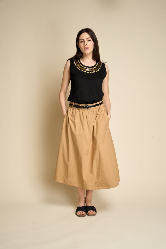 Gonna in popeline di cotone dal taglio morbido Merz b. Schwanen | M11 Shop