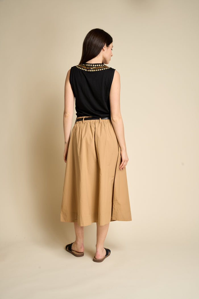 Gonna in popeline di cotone dal taglio morbido Merz b. Schwanen | M11 Shop