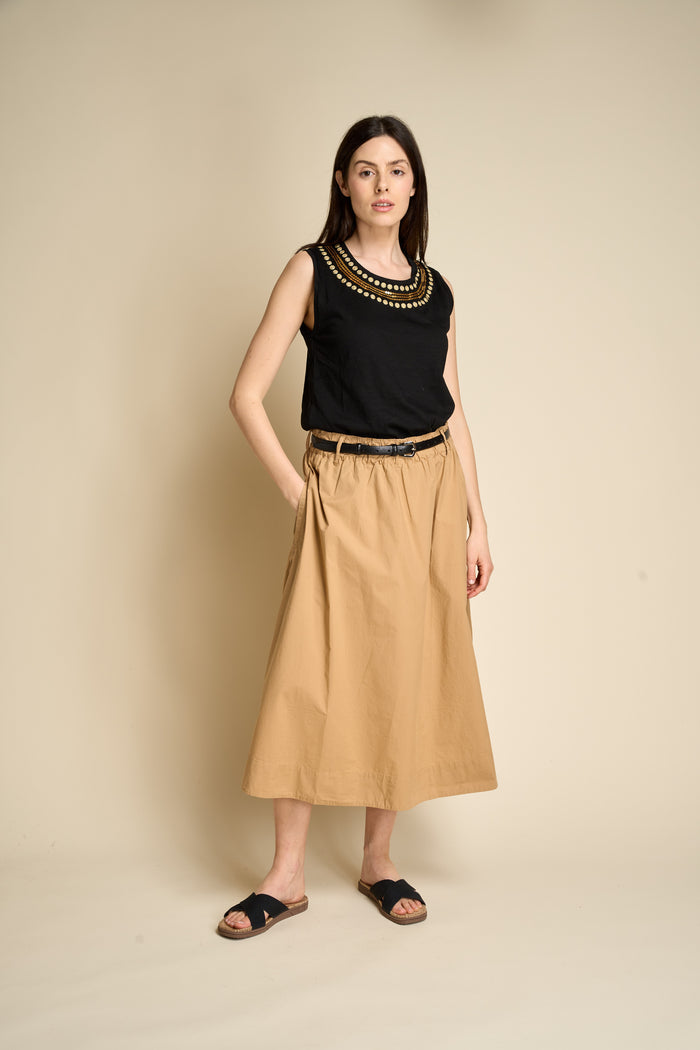 Gonna in popeline di cotone dal taglio morbido Merz b. Schwanen | M11 Shop