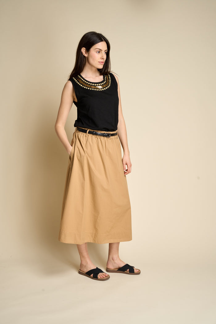 Gonna in popeline di cotone dal taglio morbido Merz b. Schwanen | M11 Shop