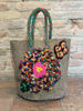 Borsa piccola in lana annodata naturale con fiori di Natalie Lete Po! Paris | M11 Shop