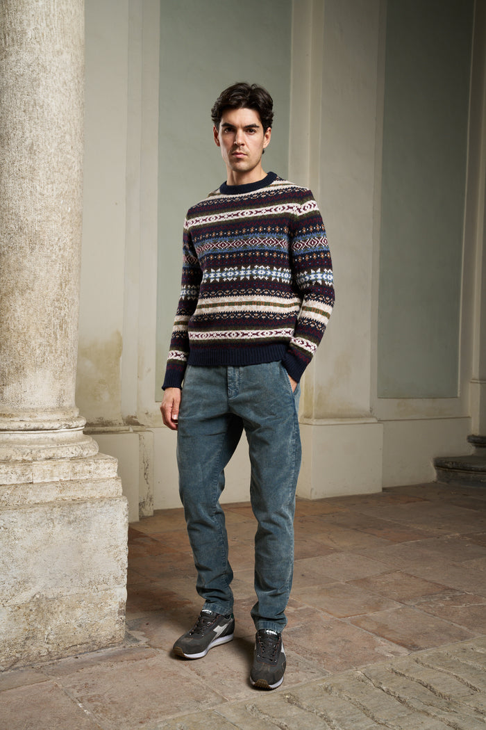 Jacquard In The Box Crew Neck Sweater | M11 Shop