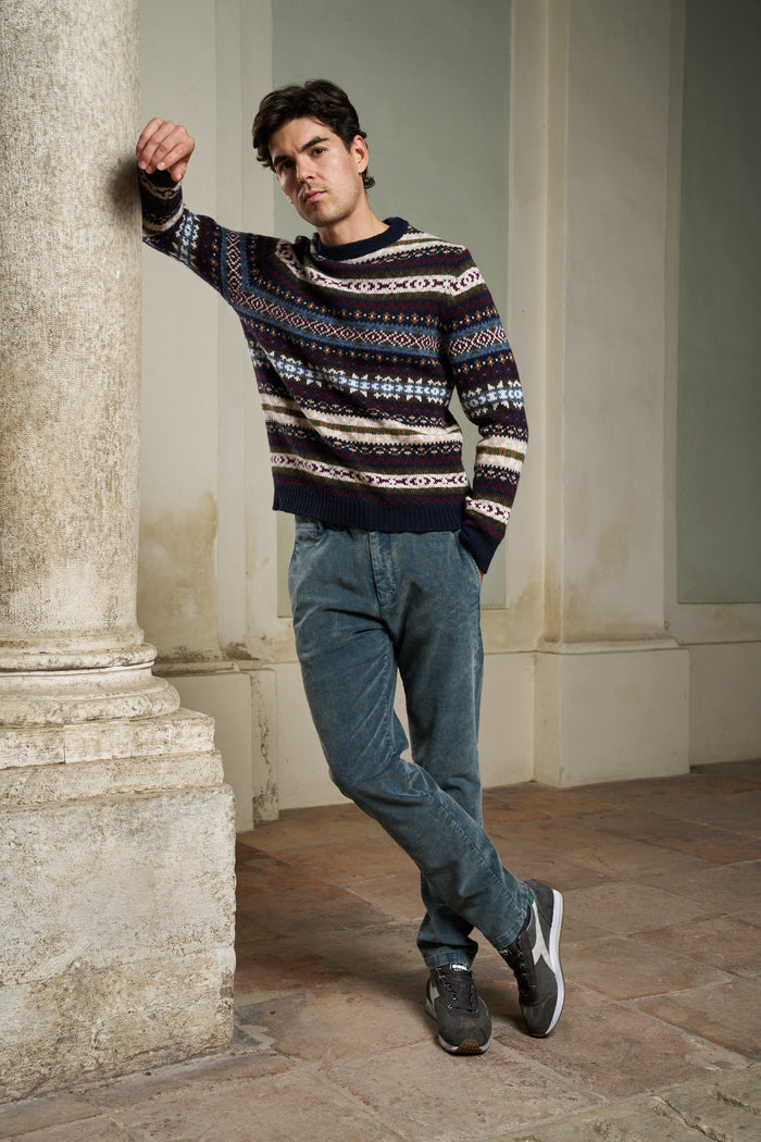 Jacquard In The Box Crew Neck Sweater | M11 Shop