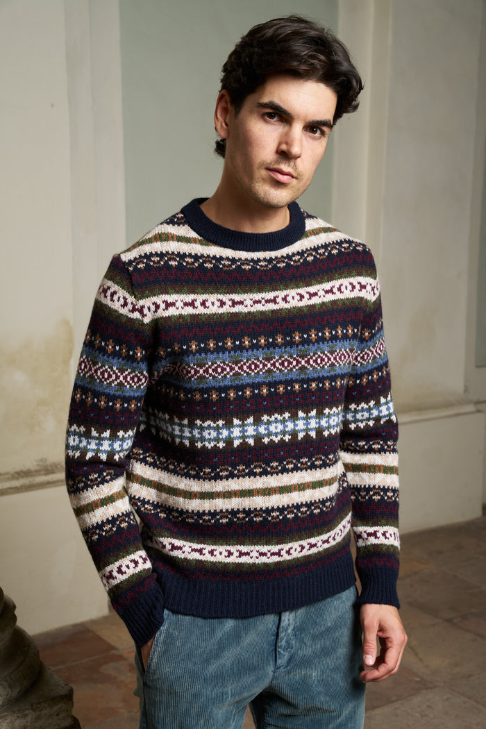 Jacquard In The Box Crew Neck Sweater | M11 Shop