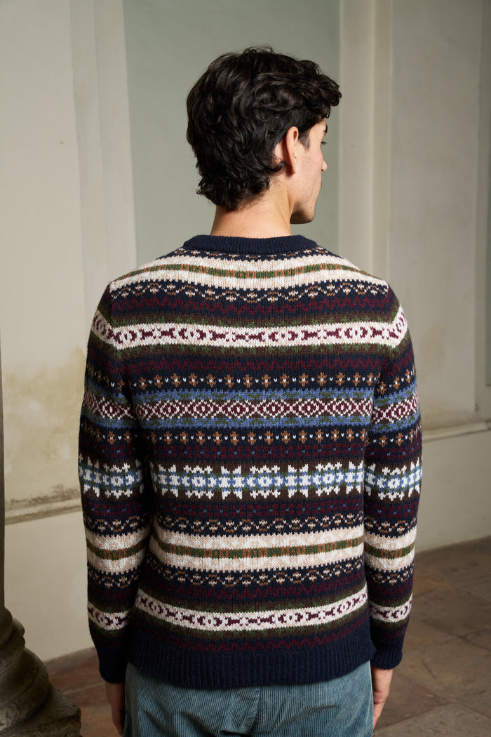 Jacquard In The Box Crew Neck Sweater | M11 Shop