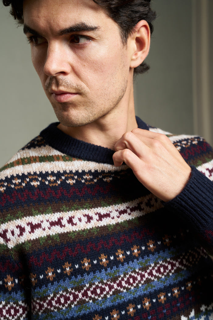 Jacquard In The Box Crew Neck Sweater | M11 Shop